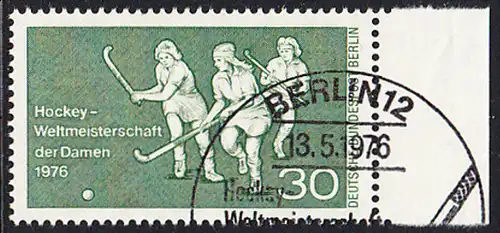 BERLIN 1976 Michel-Nummer 521 gestempelt EINZELMARKE RAND rechts (b)