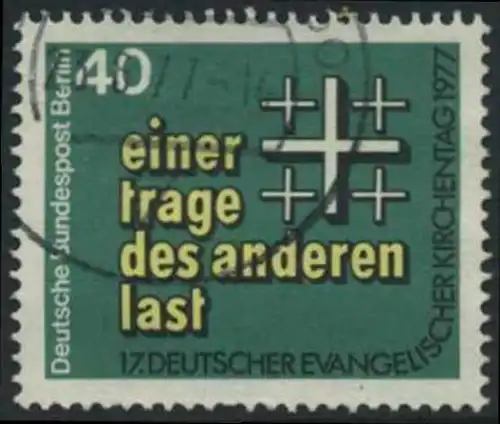 BERLIN 1977 Michel-Nummer 548 gestempelt EINZELMARKE (b)
