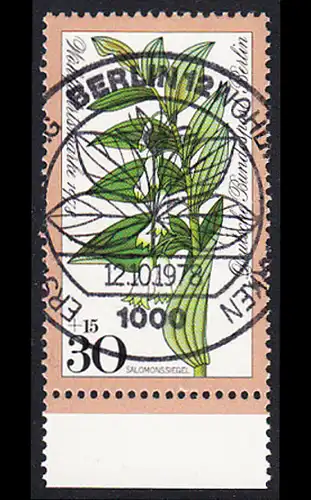 BERLIN 1978 Michel-Nummer 573 gestempelt EINZELMARKE RAND unten (a)