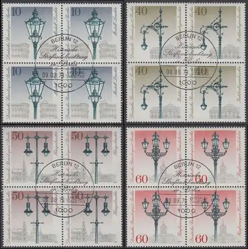 BERLIN 1979 Michel-Nummer 603-606 gestempelt SATZ(4) BLÖCKE (a)