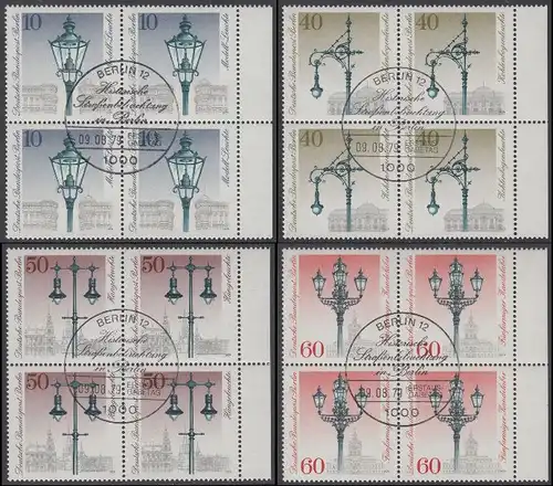 BERLIN 1979 Michel-Nummer 603-606 gestempelt SATZ(4) BLÖCKE RÄNDER rechts