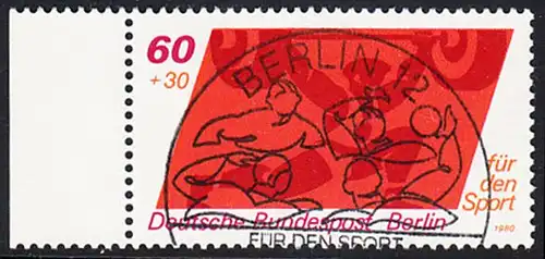BERLIN 1980 Michel-Nummer 622 gestempelt EINZELMARKE RAND links