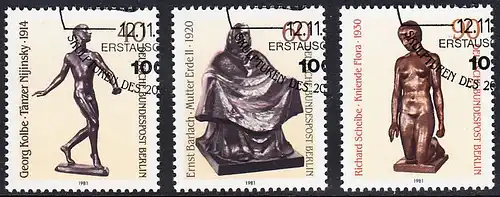 BERLIN 1981 Michel-Nummer 655-657 gestempelt SATZ(3) EINZELMARKEN (b)