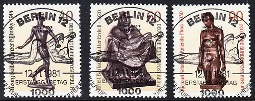 BERLIN 1981 Michel-Nummer 655-657 gestempelt SATZ(3) EINZELMARKEN (c)