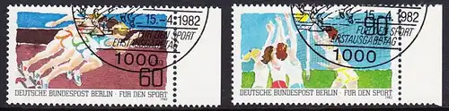 BERLIN 1982 Michel-Nummer 664-665 gestempelt SATZ(2) EINZELMARKEN RÄNDER rechts