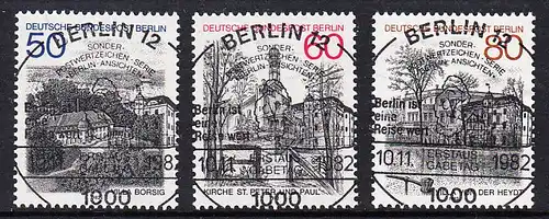 BERLIN 1982 Michel-Nummer 685-687 gestempelt SATZ(3) EINZELMARKEN (d)