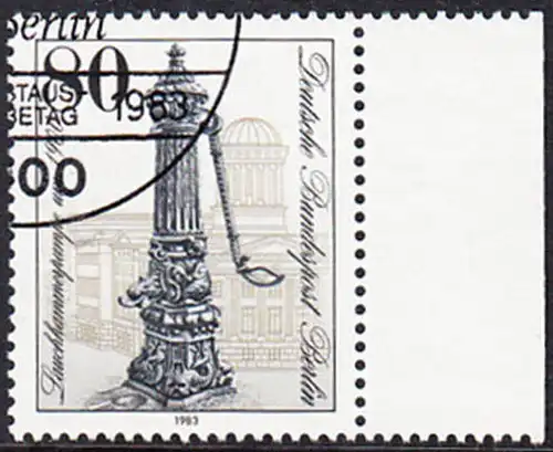 BERLIN 1983 Michel-Nummer 691 gestempelt EINZELMARKE RAND rechts (a)