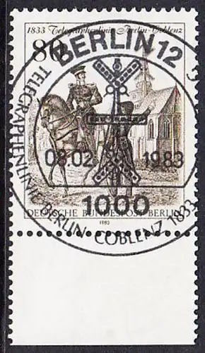 BERLIN 1983 Michel-Nummer 693 gestempelt EINZELMARKE RAND unten (a)