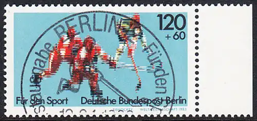 BERLIN 1983 Michel-Nummer 699 gestempelt EINZELMARKE RAND rechts (b)