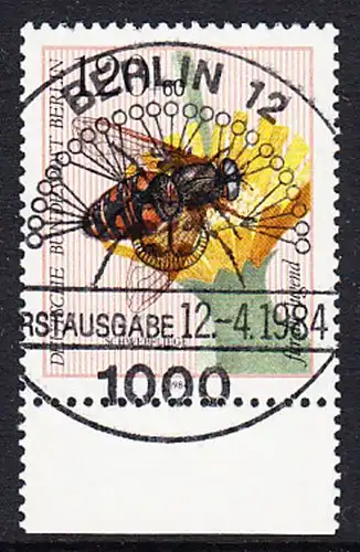 BERLIN 1984 Michel-Nummer 715 gestempelt EINZELMARKE RAND unten (b)
