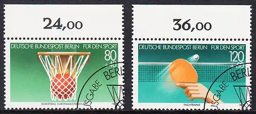 BERLIN 1985 Michel-Nummer 732-733 gestempelt SATZ(2) EINZELMARKEN RÄNDER oben