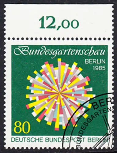 BERLIN 1985 Michel-Nummer 734 gestempelt EINZELMARKE RAND oben
