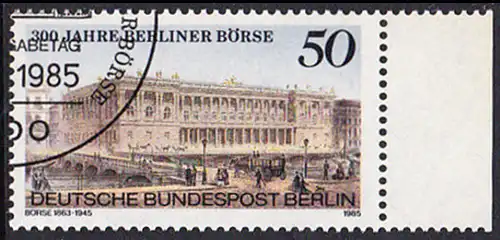 BERLIN 1985 Michel-Nummer 740 gestempelt EINZELMARKE RAND rechts