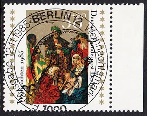 BERLIN 1985 Michel-Nummer 749 gestempelt EINZELMARKE RAND rechts (b)
