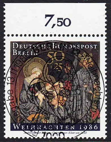 BERLIN 1986 Michel-Nummer 769 gestempelt EINZELMARKE RAND oben (a)