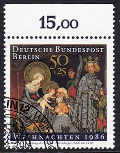 BERLIN 1986 Michel-Nummer 769 gestempelt EINZELMARKE RAND oben (b)
