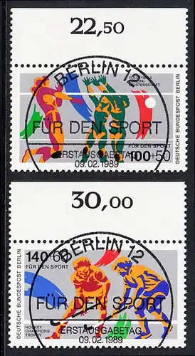 BERLIN 1989 Michel-Nummer 836-837 gestempelt SATZ(2) EINZELMARKEN RÄNDER oben