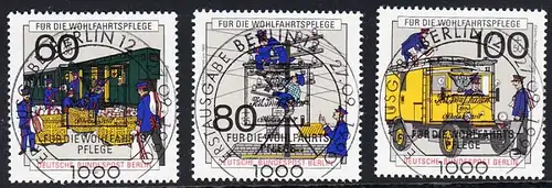 BERLIN 1990 Michel-Nummer 876-878 gestempelt SATZ(3) EINZELMARKEN (b)