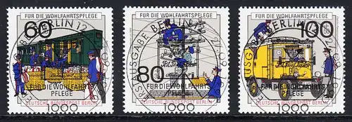 BERLIN 1990 Michel-Nummer 876-878 gestempelt SATZ(3) EINZELMARKEN (c)