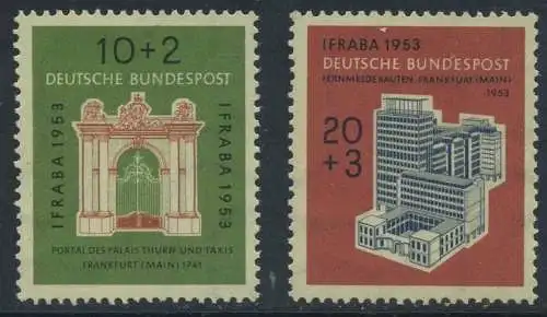 BUND 1953 Michel-Nummer 0171-0172 postfrisch SATZ(2) EINZELMARKEN