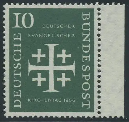 BUND 1956 Michel-Nummer 0235 postfrisch EINZELMARKE RAND rechts