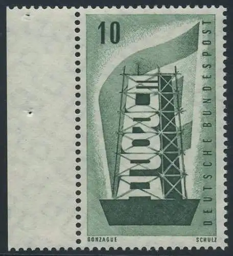 BUND 1956 Michel-Nummer 0241 postfrisch EINZELMARKE RAND links