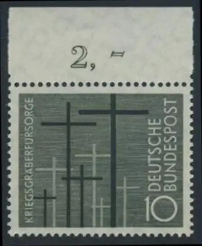 BUND 1956 Michel-Nummer 0248 postfrisch EINZELMARKE RAND oben (a)