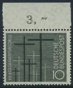 BUND 1956 Michel-Nummer 0248 postfrisch EINZELMARKE RAND oben (b)