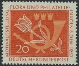 BUND 1957 Michel-Nummer 0254 postfrisch EINZELMARKE