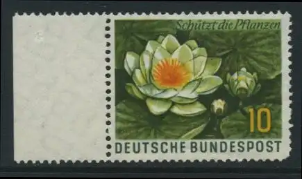 BUND 1957 Michel-Nummer 0274 postfrisch EINZELMARKE RAND links