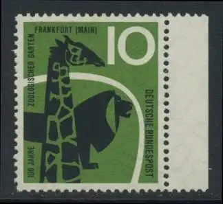 BUND 1958 Michel-Nummer 0288 postfrisch EINZELMARKE RAND rechts