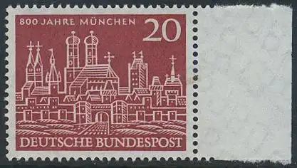 BUND 1958 Michel-Nummer 0289 postfrisch EINZELMARKE RAND rechts