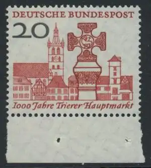 BUND 1958 Michel-Nummer 0290 postfrisch EINZELMARKE RAND unten