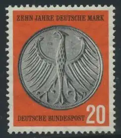 BUND 1958 Michel-Nummer 0291 postfrisch EINZELMARKE