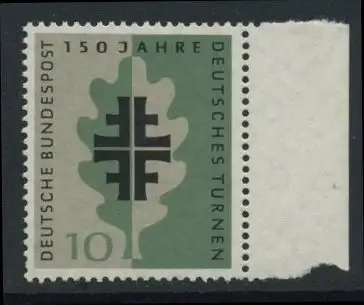 BUND 1958 Michel-Nummer 0292 postfrisch EINZELMARKE RAND rechts
