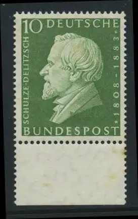 BUND 1958 Michel-Nummer 0293 postfrisch EINZELMARKE RAND unten (a)