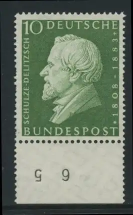 BUND 1958 Michel-Nummer 0293 postfrisch EINZELMARKE RAND unten (BZ)