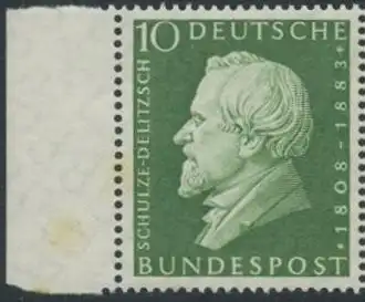 BUND 1958 Michel-Nummer 0293 postfrisch EINZELMARKE RAND links