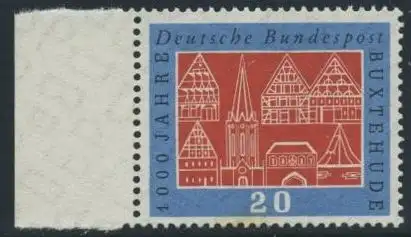 BUND 1959 Michel-Nummer 0312 postfrisch EINZELMARKE RAND links