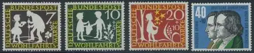BUND 1959 Michel-Nummer 0322-0325 postfrisch SATZ(4) EINZELMARKEN