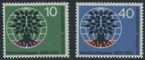 BUND 1960 Michel-Nummer 0326-0327 postfrisch SATZ(2) EINZELMARKEN
