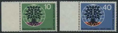 BUND 1960 Michel-Nummer 0326-0327 postfrisch SATZ(2) EINZELMARKEN RÄNDER links