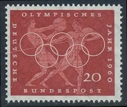 BUND 1960 Michel-Nummer 0334 postfrisch EINZELMARKE