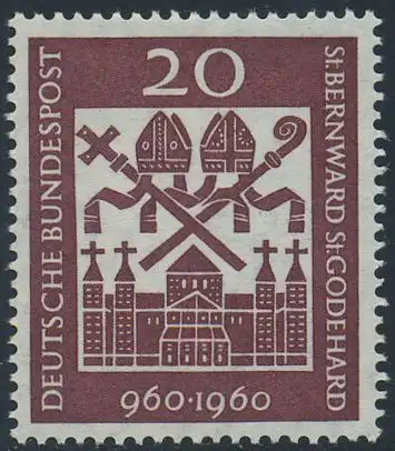 BUND 1960 Michel-Nummer 0336 postfrisch EINZELMARKE