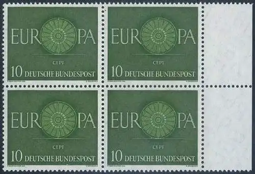 BUND 1960 Michel-Nummer 0337 postfrisch BLOCK RÄNDER rechts