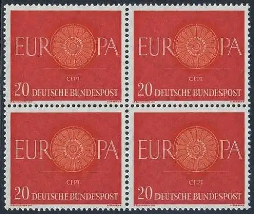 BUND 1960 Michel-Nummer 0338 postfrisch BLOCK