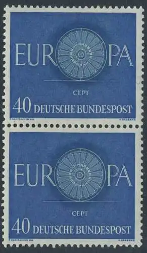 BUND 1960 Michel-Nummer 0339 postfrisch vert.PAAR