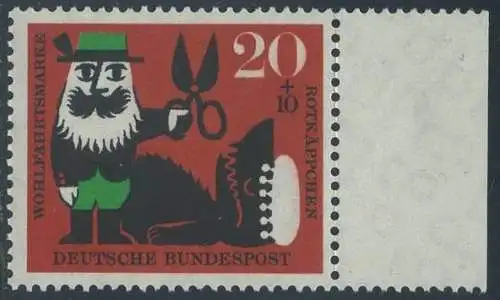 BUND 1960 Michel-Nummer 0342 postfrisch EINZELMARKE RAND rechts