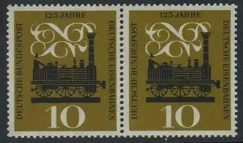 BUND 1960 Michel-Nummer 0345 postfrisch horiz.PAAR
