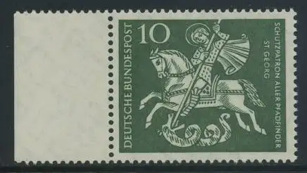 BUND 1961 Michel-Nummer 0346 postfrisch EINZELMARKE RAND links